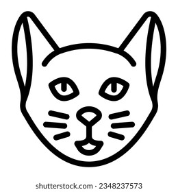 Cat head line icon, domestic animals concept, kitten sign on white background, silhouette of cat head icon in outline style mobile concept web design. Vector graphics.