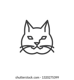 Cat head line icon. linear style sign for mobile concept and web design.  