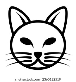 Cat head line icon, pets concept, kitten face sign on white background, cat head silhouette icon in outline style for mobile concept and web design. Vector graphics