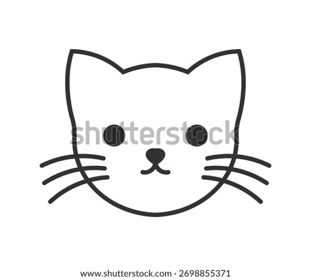 Cat head line icon. Vector illustration.