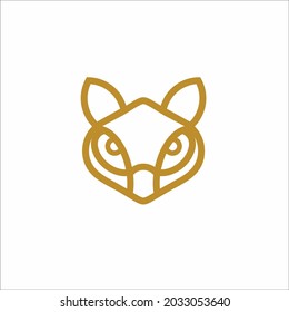 Cat Head Line Monogram Logo Vector image
