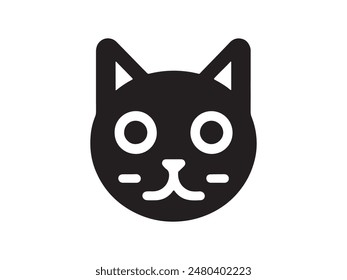 Cat head logo design icon symbol vector template. Silhouette cat head logo