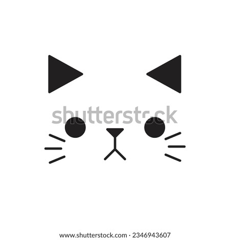 Cat head logo design icon. Cat animal logotype concept lineart style. Vector illustration.