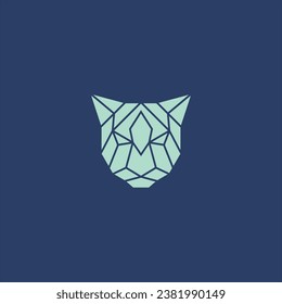 Cat head logo icon design template