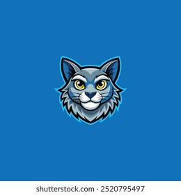 cat head logo mascot vector