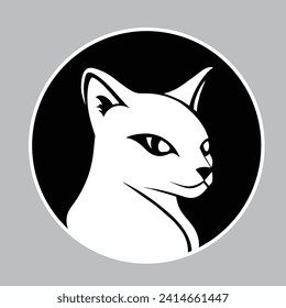 Logo de la cabeza del gato, logotipo del gato, diseño del vector del gato