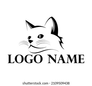 cat head logo vector icon, creative modern simple logo