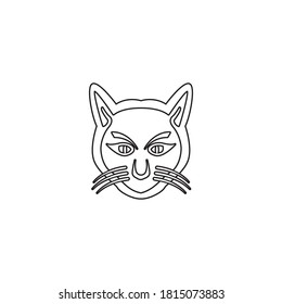 cat head logo vector illustration template design