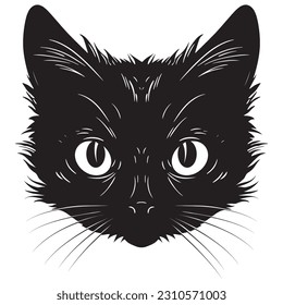 logotipo de mascota de la cabeza del gato, diseño del emblema de la placa o impresión, diseño del logotipo del gato, ilustración del vector