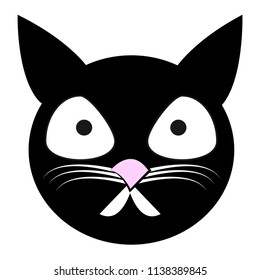Cat head on white background. Vector illustration