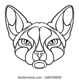 Cat head on a white background