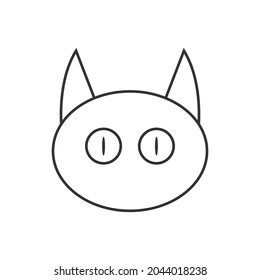 Cat head outline icon. Flat design vector illustration isolated on white background.