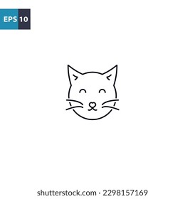 Cat head outline icon Vector illustration
