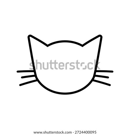 Cat head outline. Simple minimal vector drawing.