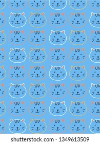 cat head pattern vector background