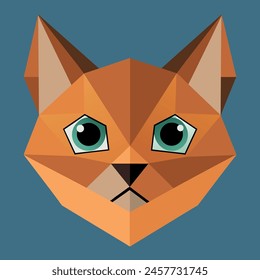 cat, head cat, polygonal, kitty