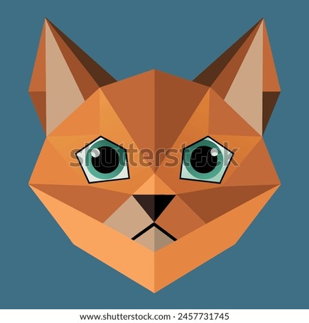 cat, head cat, polygonal, kitty