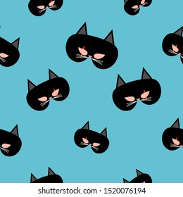 Cat head seamless Pattern vector Halloween isolated wallpaper background. Cute black cat head seamless Pattern vector Halloween isolated wallpaper background