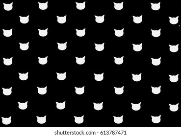 Cat head seamless pattern vector illustration - Illustration, Wallpaper