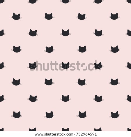 Cat head seamless vector pattern