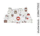 Cat head shape poster banner template. Veterinary care symbols vector thin line art flat style design elements, icons for web banners and printed materials.