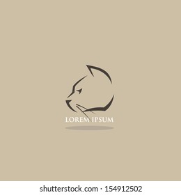 Cat head sign - vector illustration