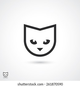 Cat head sign - vector illustration
