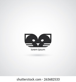 Cat head sign - vector illustration