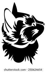 Cat head silhouette