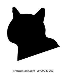 Cat head silhouette illustration on isolated background