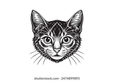Cat head silhouette illustration vector art