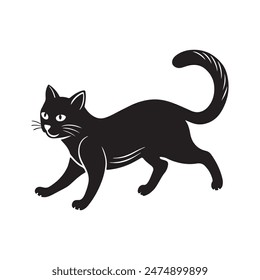 Cat head silhouette illustration vector art