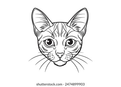 Arte vectorial de ilustración de silueta de cabeza de gato