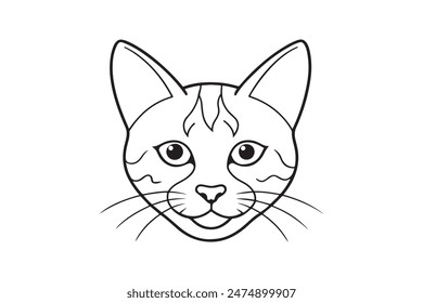 Arte vectorial de ilustración de silueta de cabeza de gato