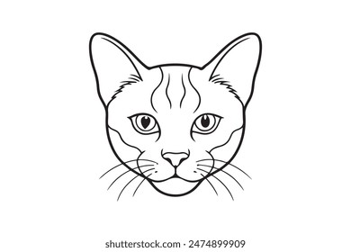 Cat head silhouette illustration vector art