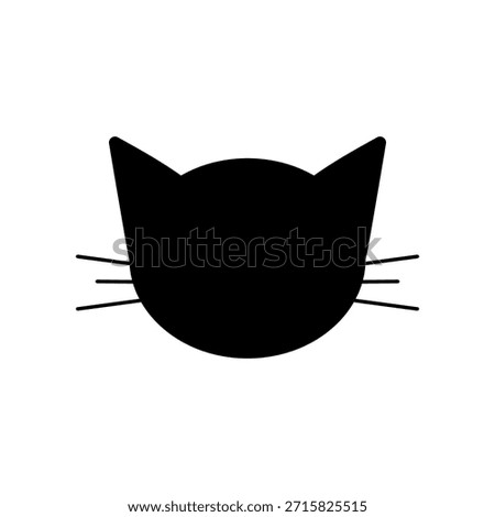 Cat head silhouette. Simple minimal vector drawing.