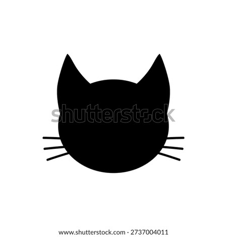 Cat head silhouette. Simple minimal vector drawing.