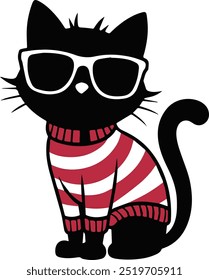Ilustração de arte vetorial de Silhueta de Cabeça de Gato