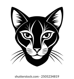 Diseño de Vector de silueta de cabeza de gato EPS