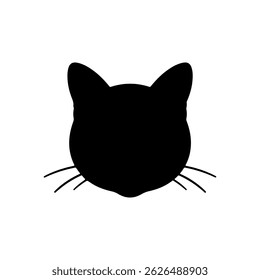 Cat head silhouette vector flat illustration design.