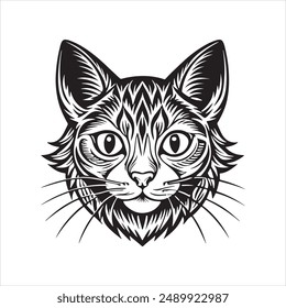 cat head silhouette vector illustration