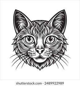 cat head silhouette vector illustration