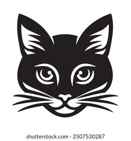 Cat head silhouette vector illustration