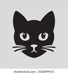 Ilustración vectorial de silueta de cabeza de gato