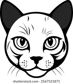 A cat head silhouette vector illustration
