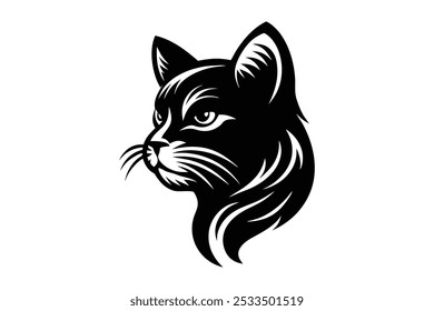 cat head silhouette vetor illustration