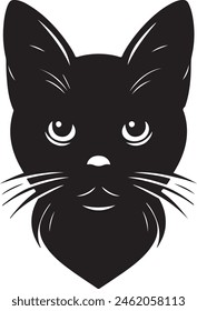 Cat Head silhouette.This is an editable eps vector file.