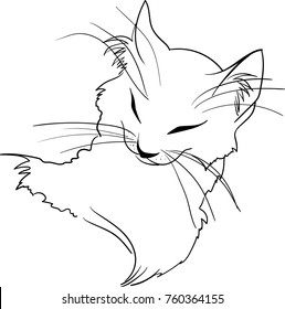 Cat head simply drawn, vector