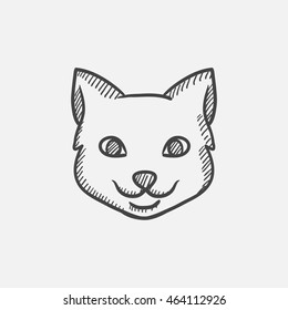 Cat head sketch icon set for web, mobile and infographics. Hand drawn vector isolated icon.