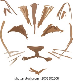 Cat head sketch on a white backdrop. Close-up cat head in brown shades for emblem, tattoos, embroidery, prints on T-shirts, textiles, logos, stikers, wallpaper, etc.